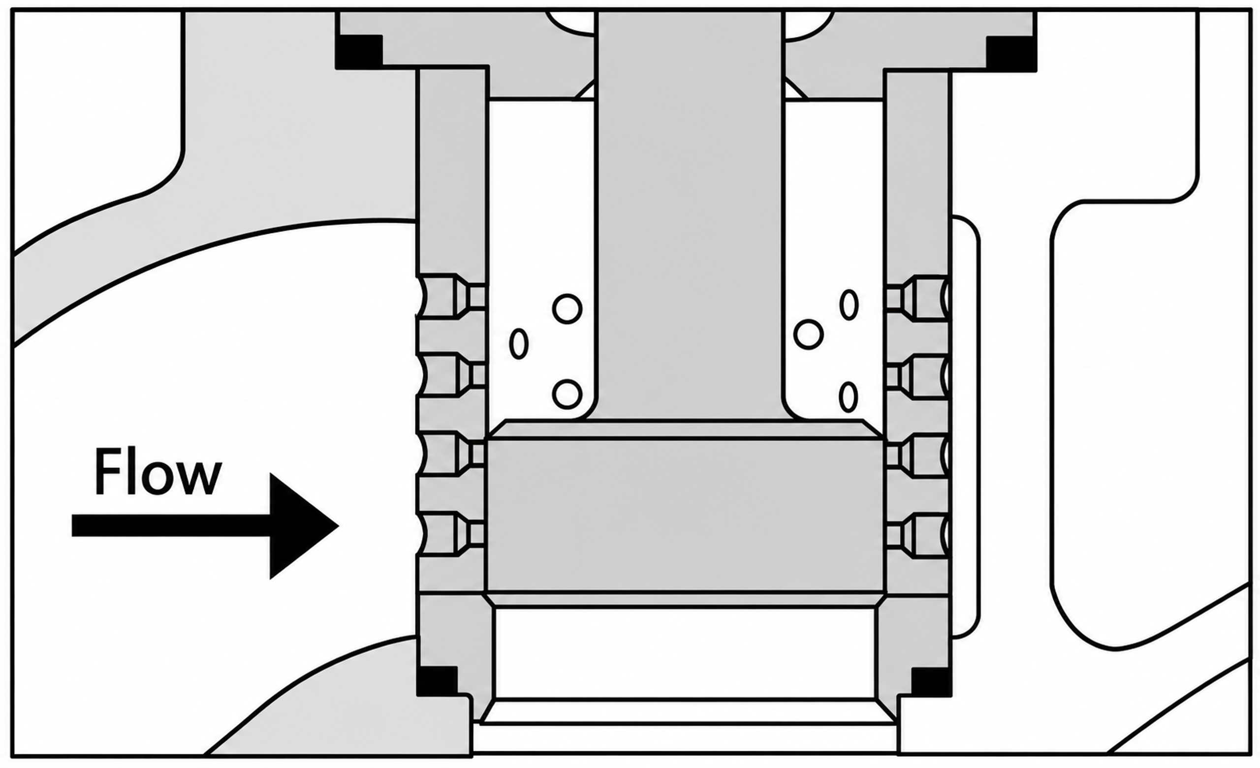 Figure 20. Mascot CavFlo opposed jet trim and pressure profile