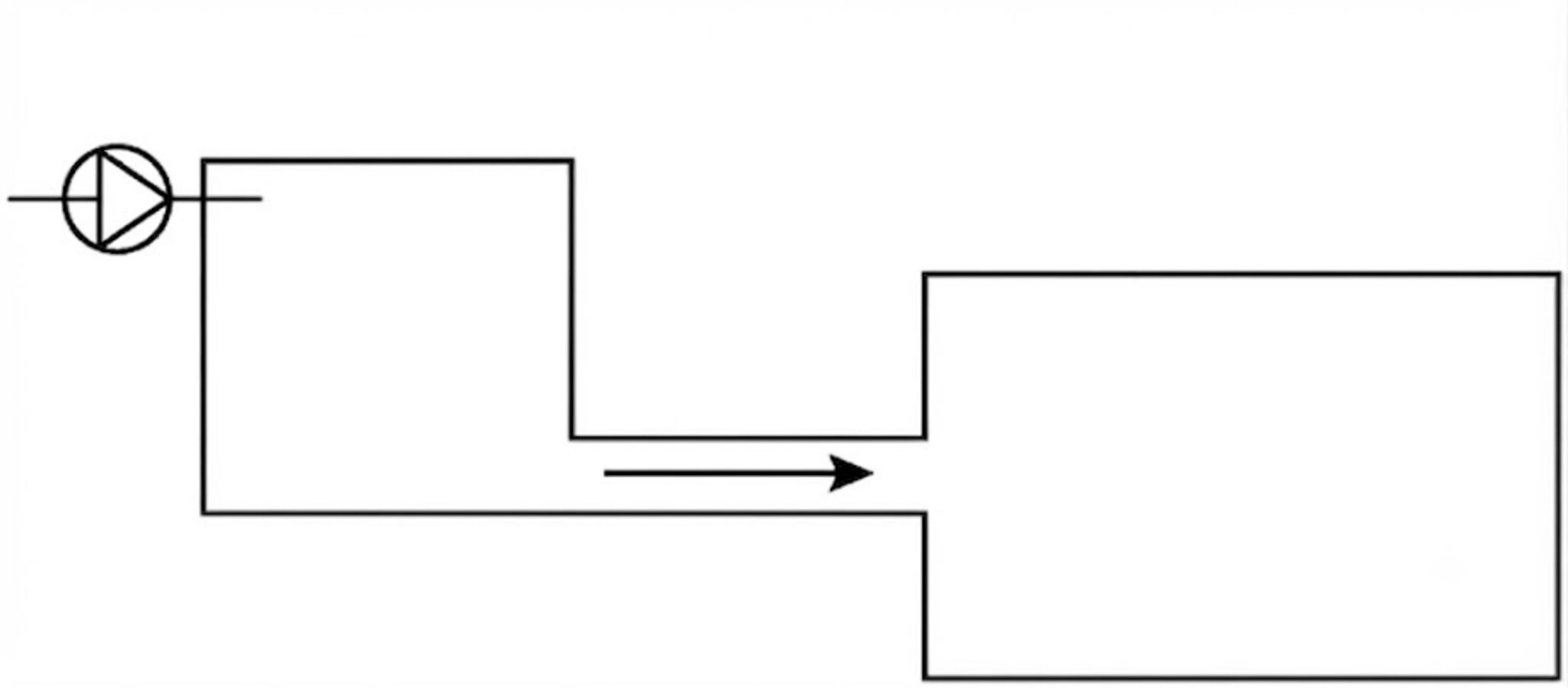 Figure 6.5. Two-section flow path for particle exfoliation