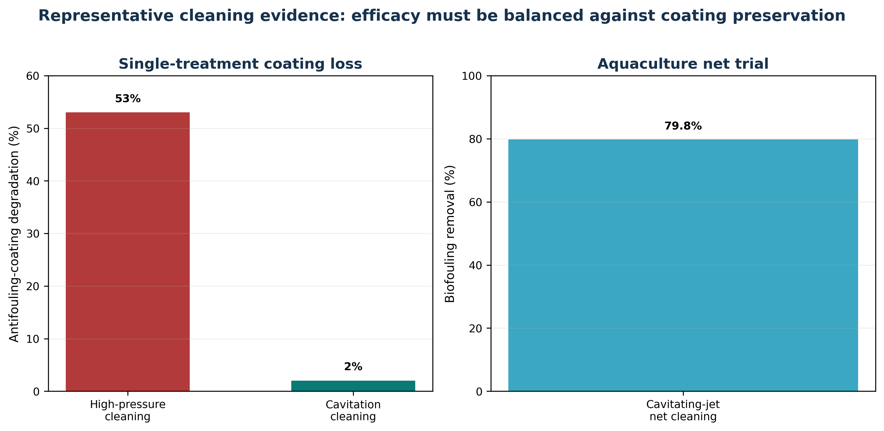 Figure 10.2. Representative cleaning evidence: efficacy must be balanced against coating preservation