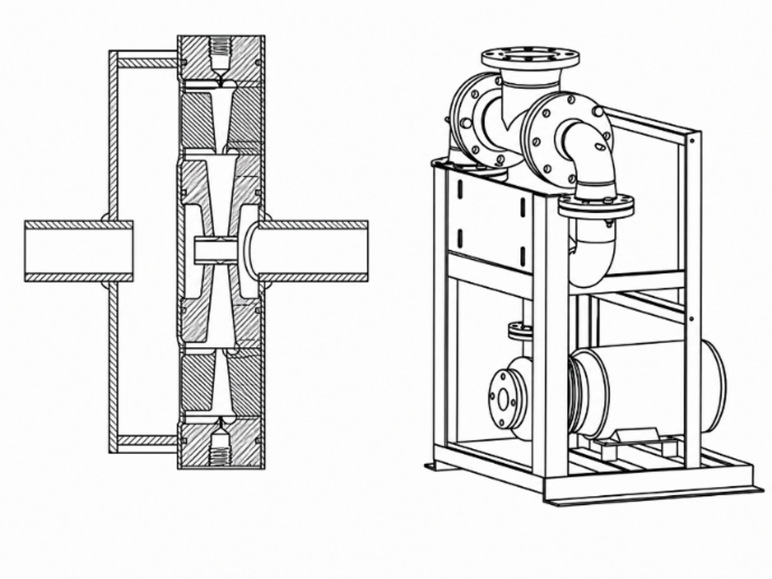 Figure 12. Opposed vortex fluid treatment system and pump driven skid architecture
