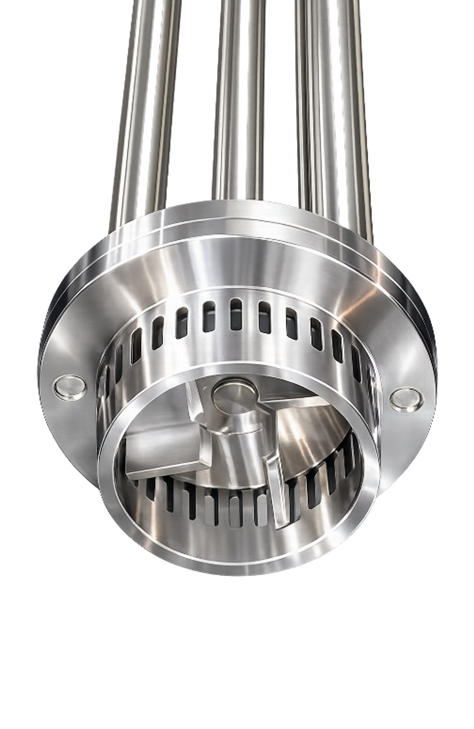Slotted head rotor-stator assembly